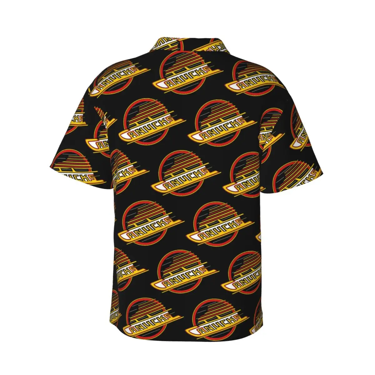 

Vancouver Hockey Canucks Skate Men's Shirts Hawaiian Short Sleeve Shirt Funny Lapel Tops for Summer Beach