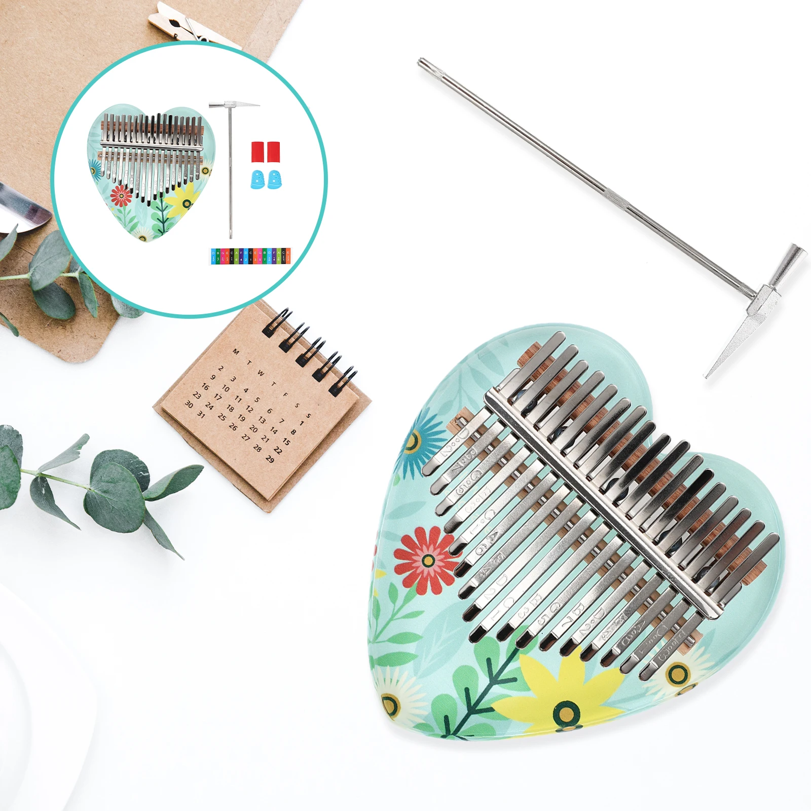 

1 set Children Musical Instrument Kalimba Piano Decor Classic Delicate Wood Small Portable Thumb Toy Beginner Kids Finger Lyre