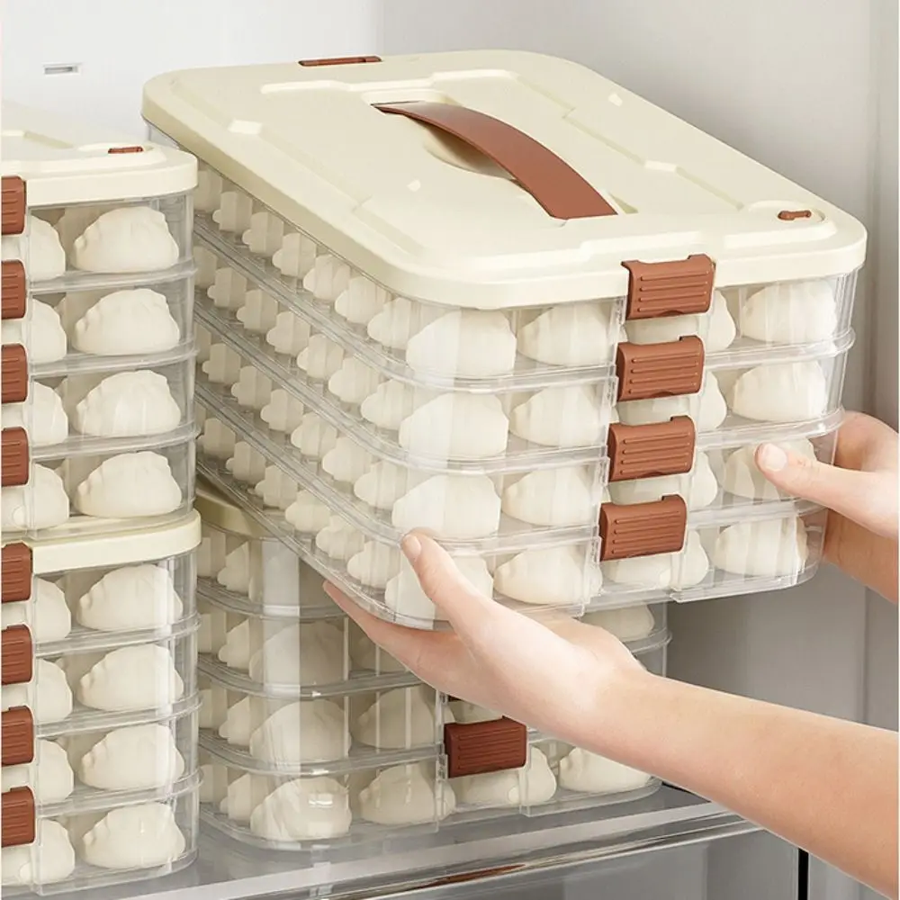 Multi-Layer Dumpling Storage Box Large Capacity Fresh Keeping Refrigerator Box 1/2/3/4/ Layers Sealed Wontons Box Home Kitchen
