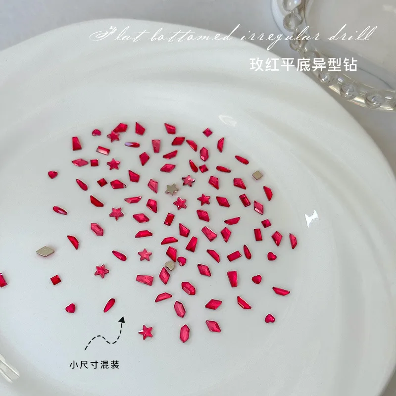 New Arrival Small Size Colorful Flat Bottom Unique Shape Nail Decorations Sparkling Diamond Finger Tip Decoration Jewelry