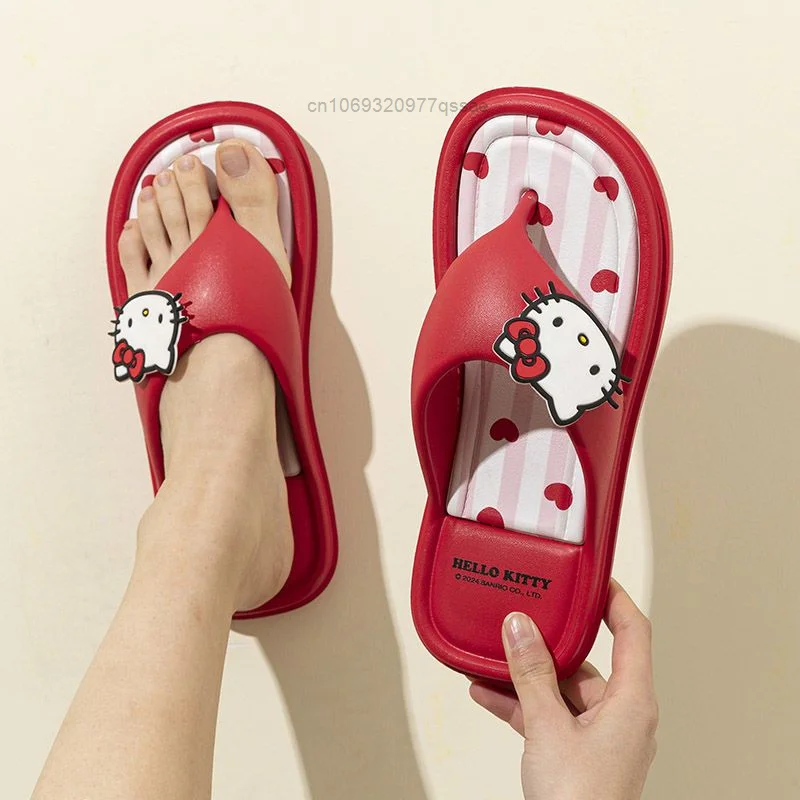 Sanrio Hello Kitty Melody EVA infradito per le donne Cute Kuromi Cinnamoroll pantofole Casual estate Indoor Home scarpe con fondo spesso