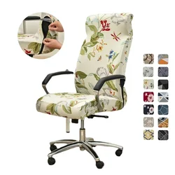 Floral Prints Elastic Office Chair Cover Geometry Stretch Computer Chairs Slipcovers Rotating Gaming Seat Covers Dust Protector