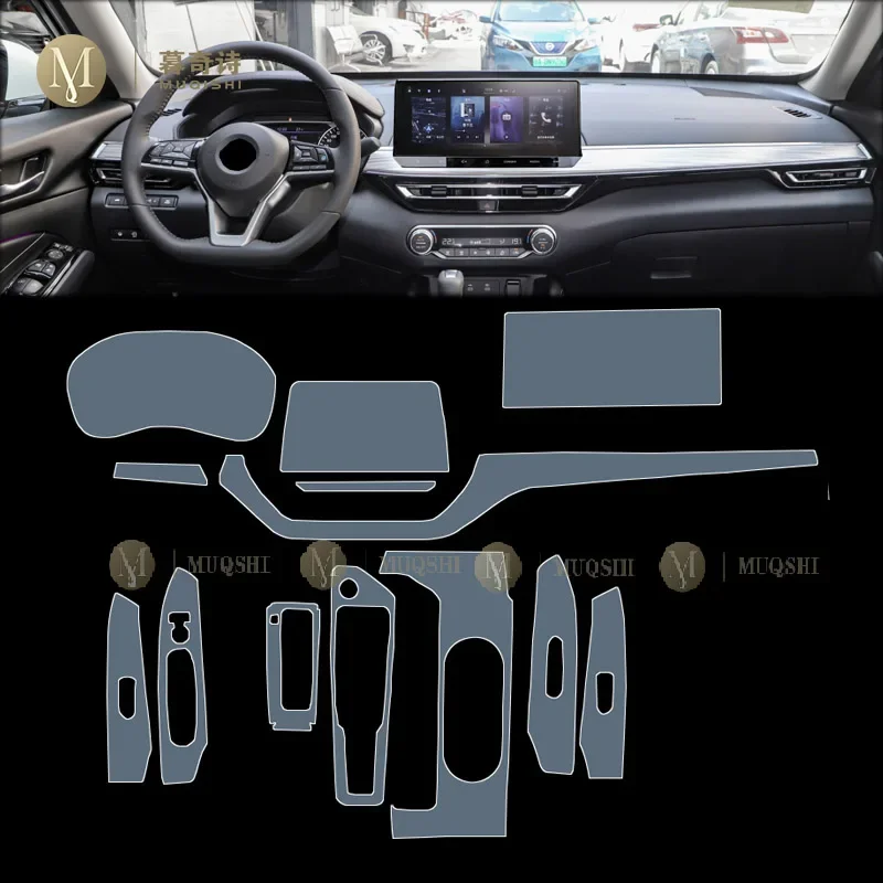 For Nissan Altima 2022-2023 Car Interior protection film TPU transparent self-adhesive Paint film console Anti scratch Sticker