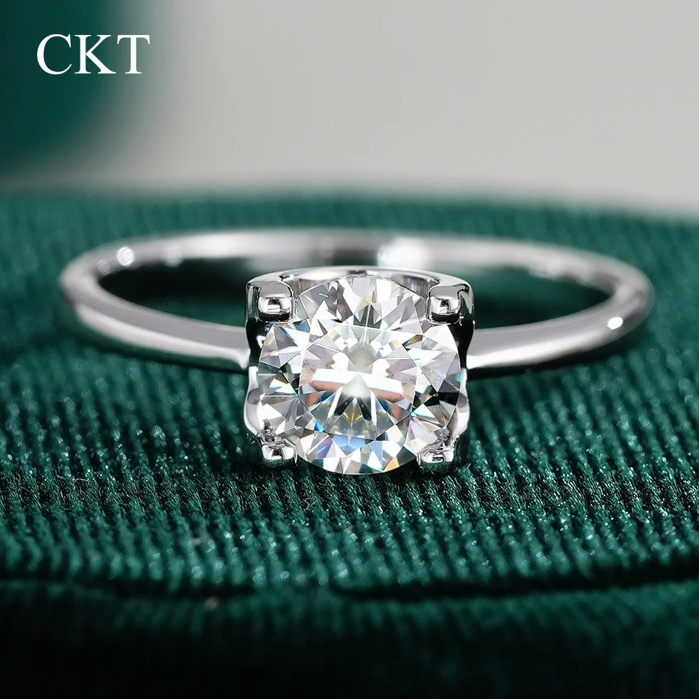 

CKT настоящее кольцо из белого золота 18 карат для женщин 0,5 карата-3 карата с бриллиантами кольца с муассанитом Роскошные платиновые Pt950 классические ювелирные изделия с быком