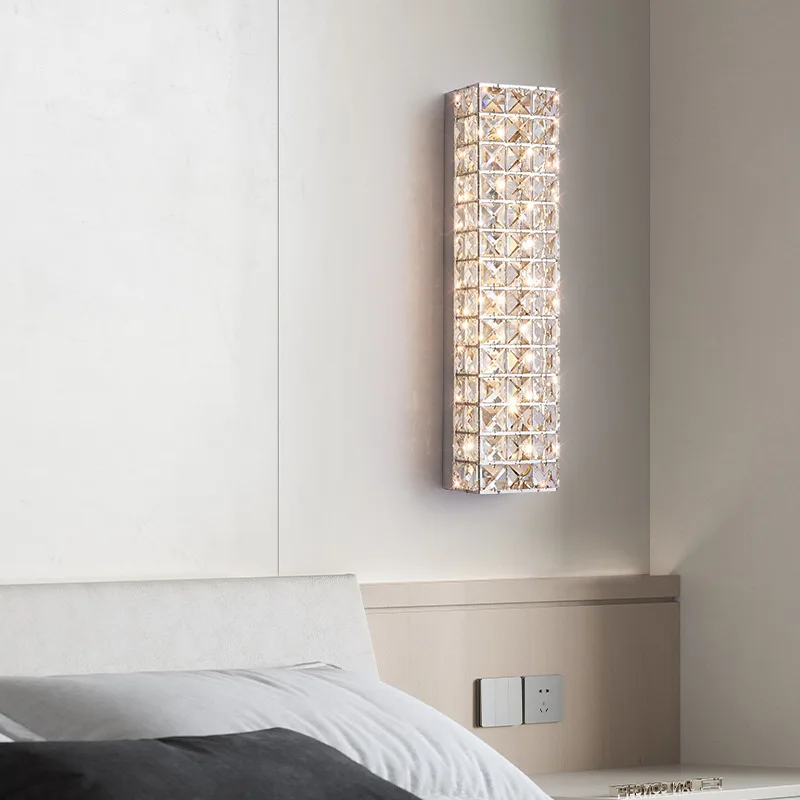 

Light luxury crystal wall lamp, living room background wall lamp, modern simple staircase decorative bedroom bedside