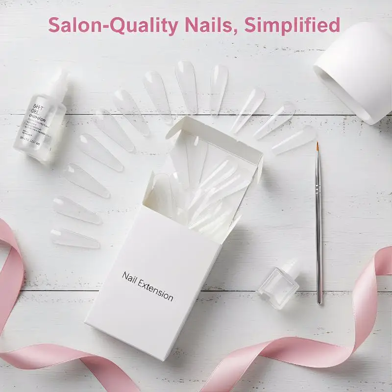 240pcs Coffin Nail Molds Set 15 Sizes Sandwich Dual Forms Reusable Nail Extension Manicure Tools for Salon Home DIY