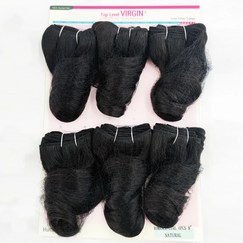 Paquetes rizados para mujeres Extensiones de cabello humano virgen tejido birmano Paquetes de cabello humano 100% rizado 6 piezas