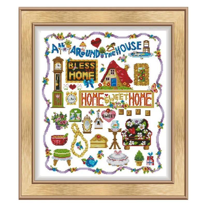 

Cross Stitch Kit Magazine Sweet Family 18CT 14CT 11CT Precision Print Manual Embroidery Material Package