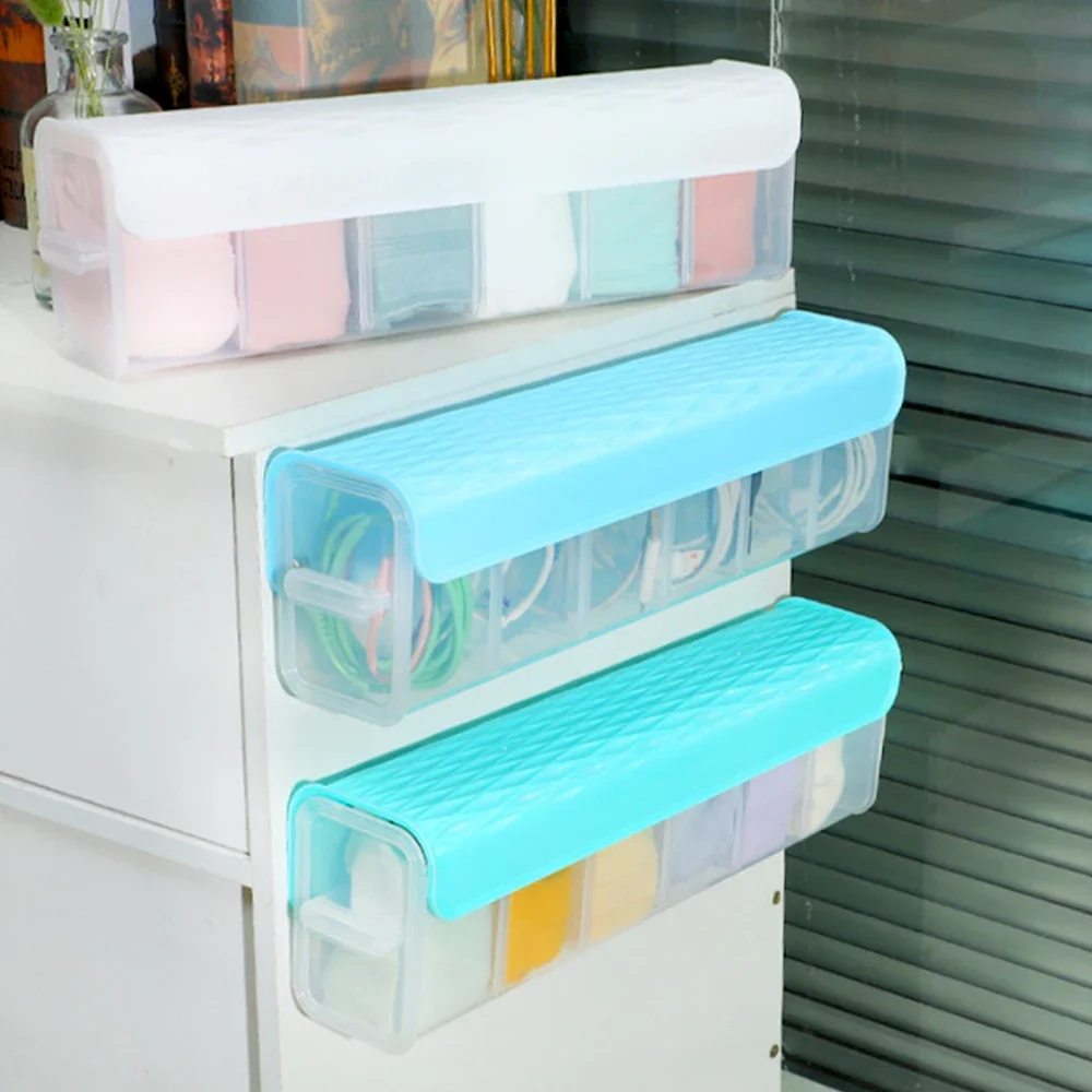 Wall Hanging Transparent Storage Box Plastic Closet for Underwear Panties Perfume Organizer Cabinets Drawers Storage Organizer