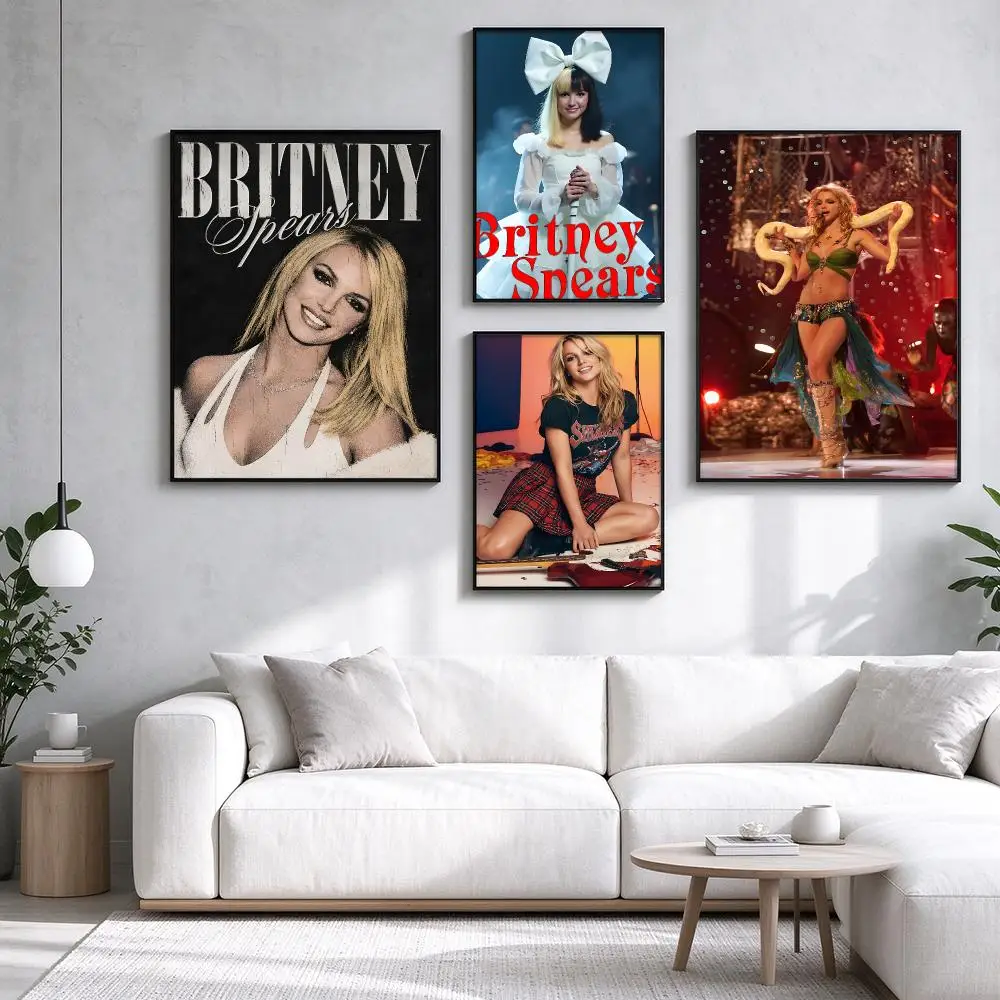 Britney Spears 2000s Pop Singer Icon Poster HD art sticky wall waterproof home living room bedroom bar aesthetic decoration