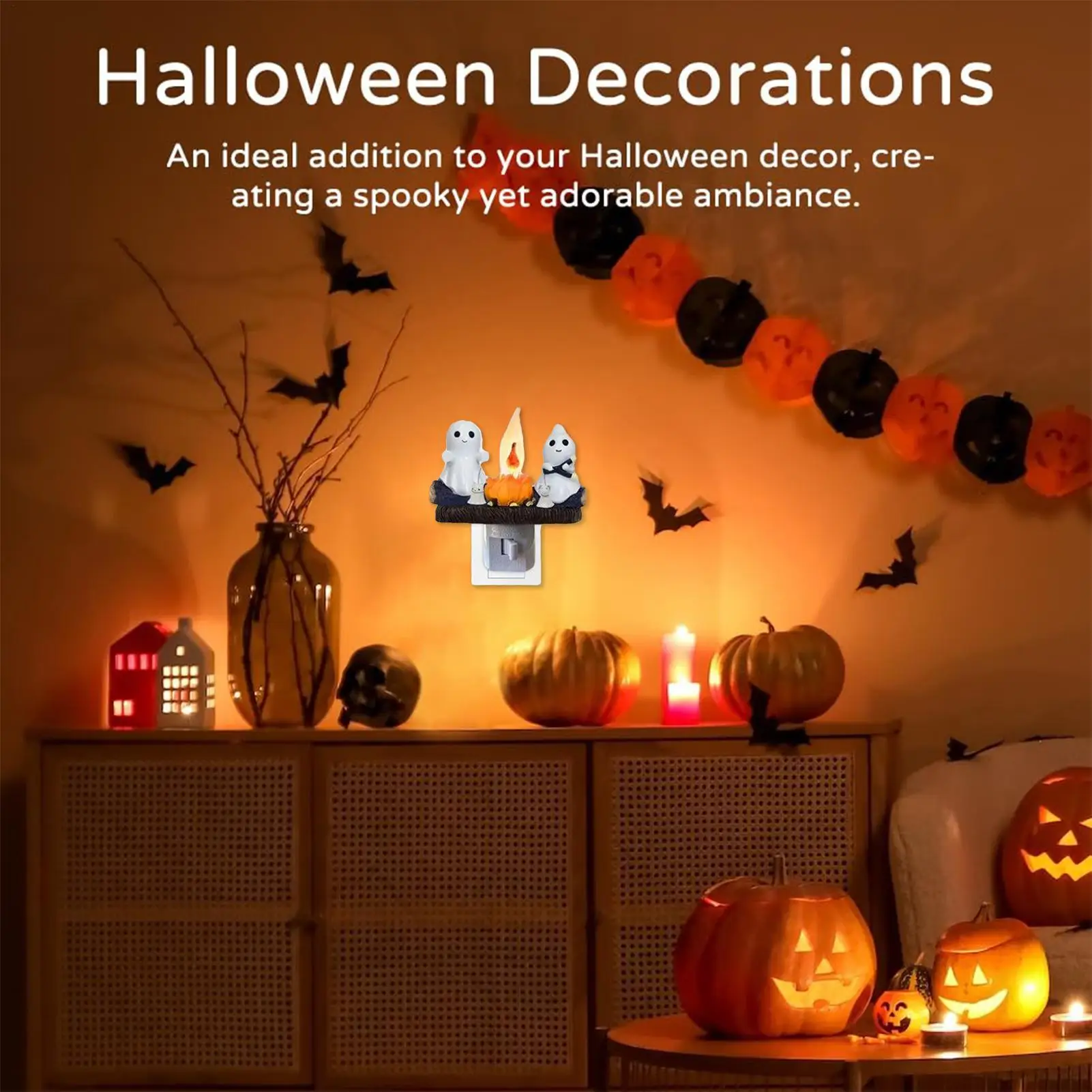 

Ghost Campfire Night Light Plug In Faux Campfire Night Light Plug Into Wall Resin Spooky Party Decor Festive Decoration
