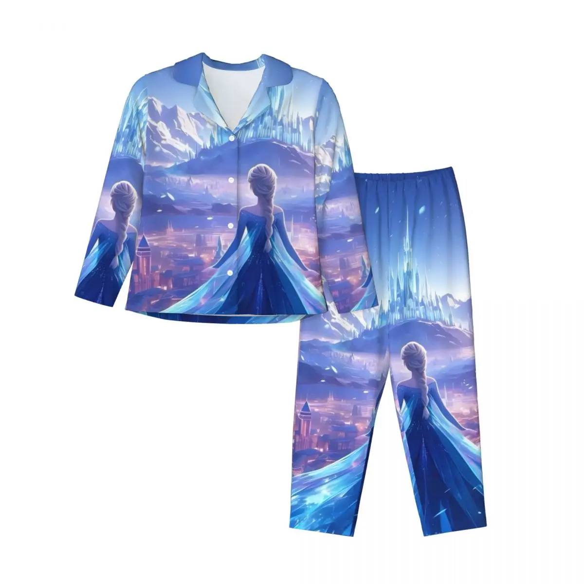 

Frozen-Elsa Women's Pajamas Sets Woman 2 Pieces Pajamas Female Couples Loungewear Suit Home Clothes