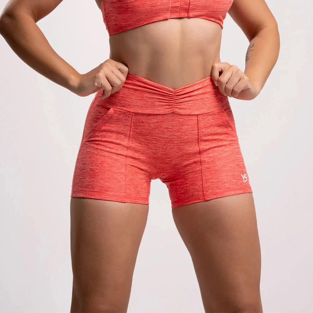 

Yalisa Fit 2025 Pocket Women Sport Shorts High Waist Yoga Shorts Fit Butt Lift Gym Workout Push Up Running Tight High Elastic Bi