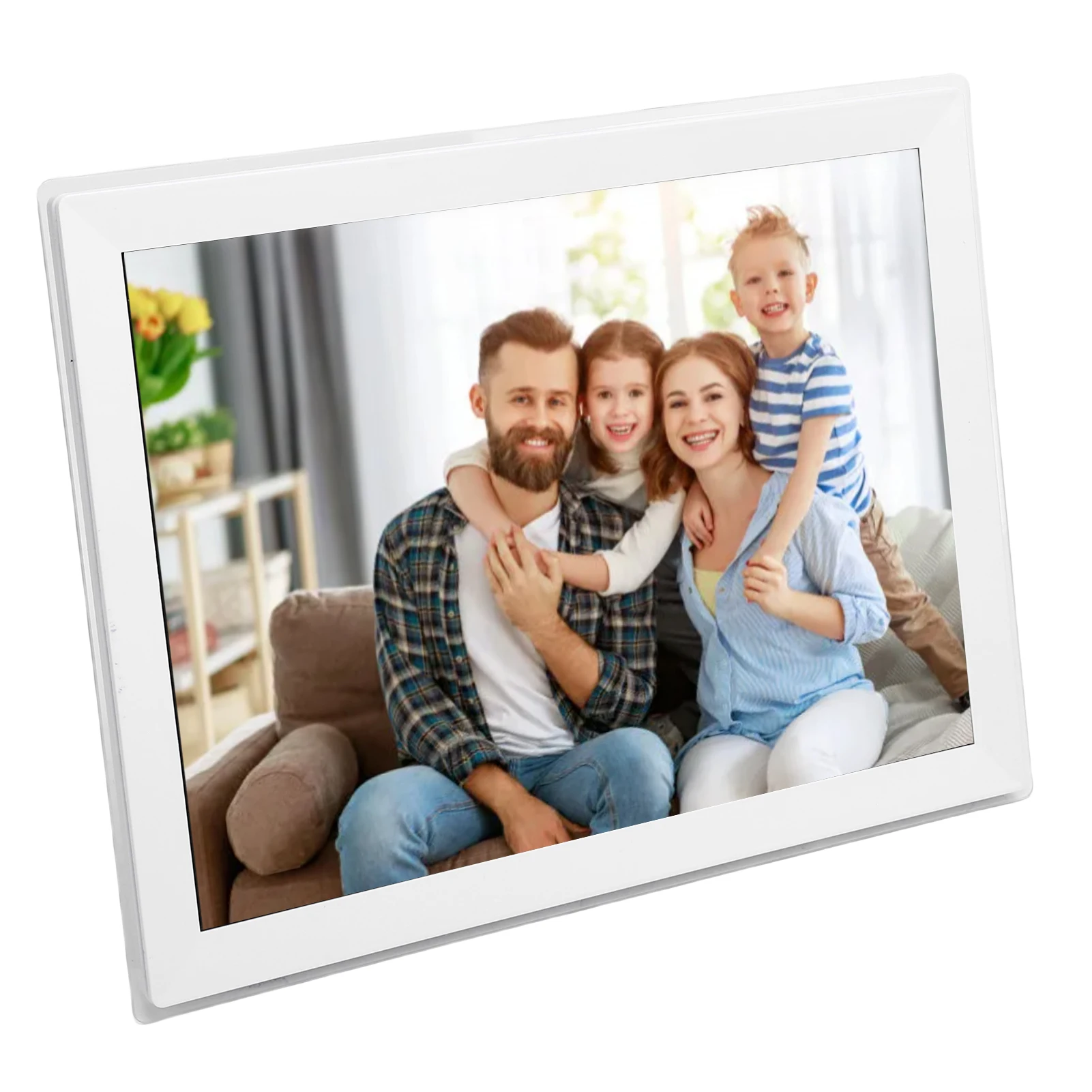 Premium Digital Picture Frame 15 Inch HD Touch Screen 32GB Auto Rotate Wall Mountable WiFi Photo Frame with APP for Photo Video