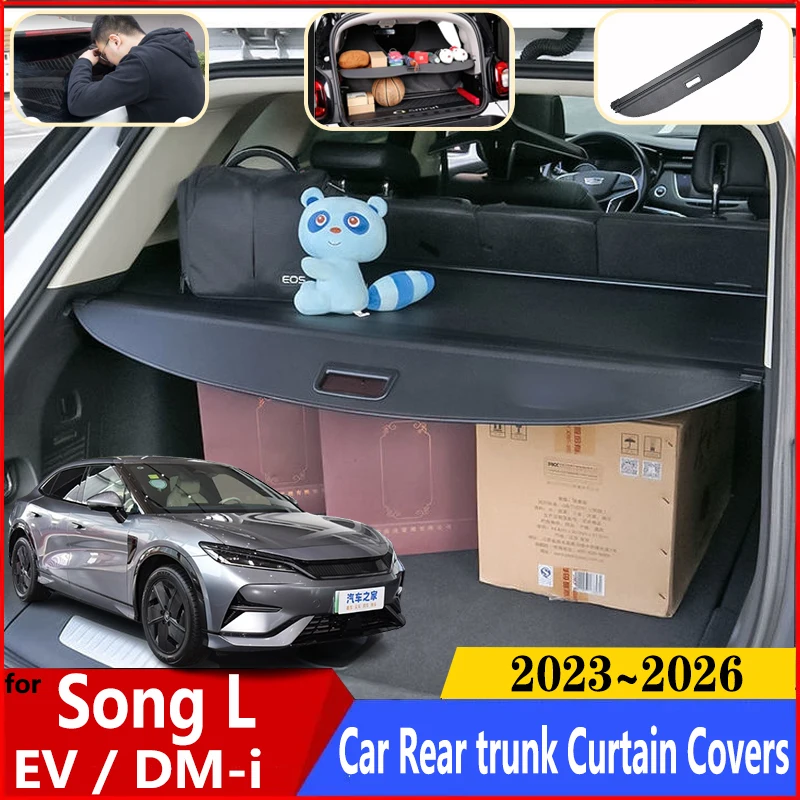 

For BYD Song L EV DM-i 2023 2024 2025 2026 Car Rear Boot Luggage Storage Partition Shield Retractable Anti-peep Car Accessories