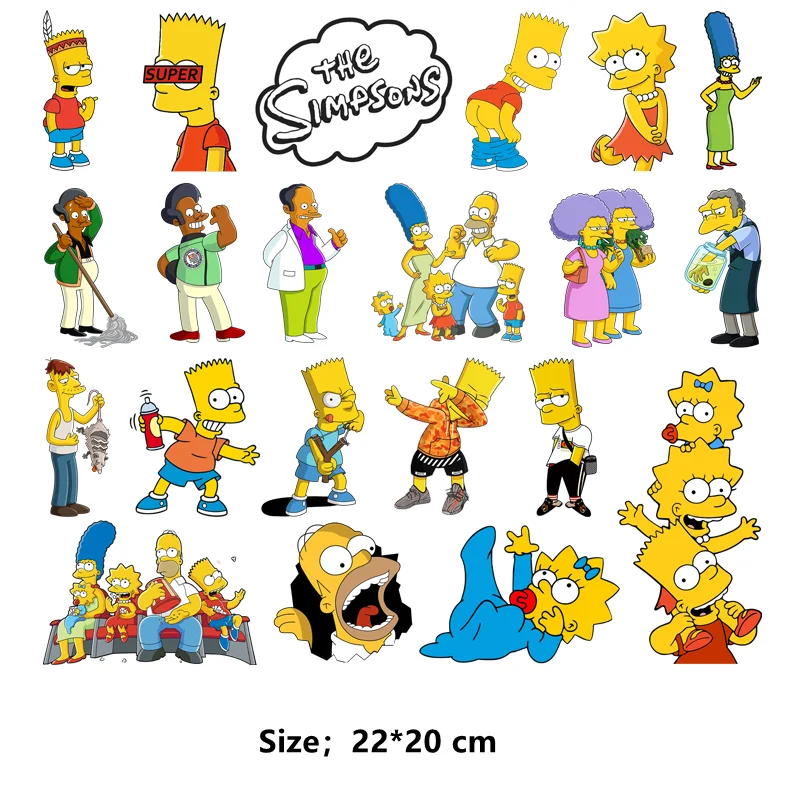 The Simpsons Clothing patches DIY Iron-on transfers for clothing kids gifts Free shipping