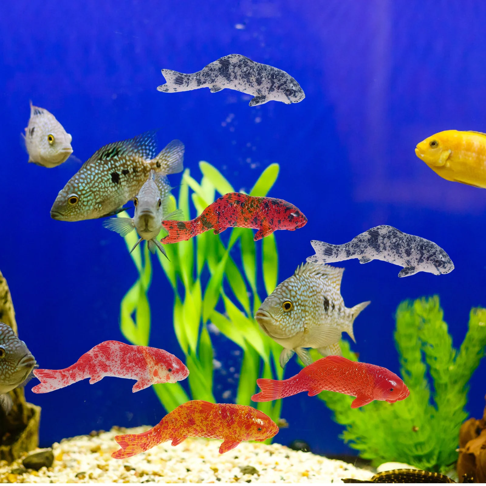 20/5Pcs Aquarium Fish Decoration Tank Artificial Lovely Realistic Carp Small Fish Statue Simulated Fish Craft Aquarium Small