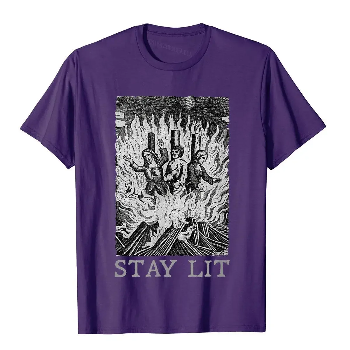 Stay Lit Witches Funny Pagan Occult T-Shirt Cute Birthday Tops Tees Cotton Top T-Shirts For Men Cosie Christmas Clothing summer