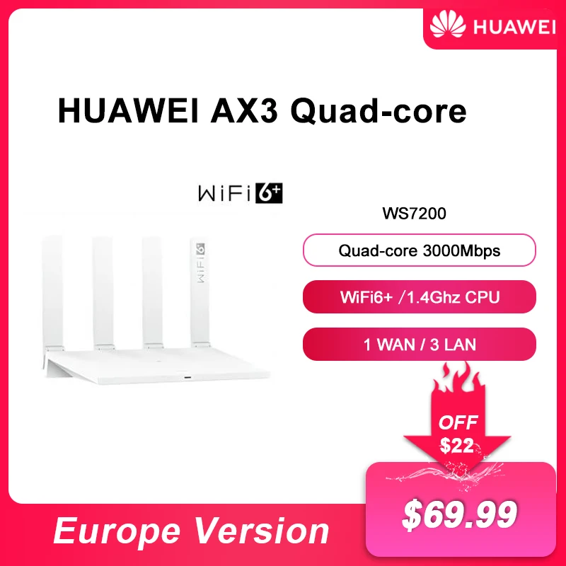 ใหม่ดั้งเดิม Huawei AX3เราเตอร์ WiFi quad-core WiFi 6 plus 3000Mbps ตาข่าย WiFi Extender Repeater 4เสาอากาศรับสูง