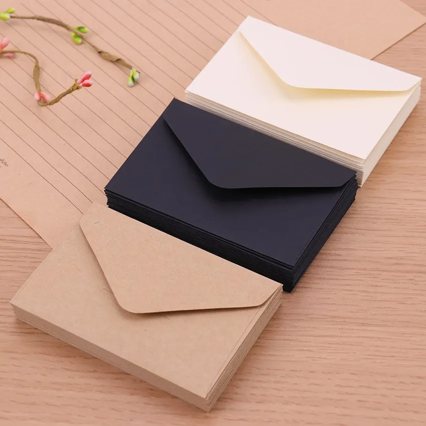 5 Pcs/set Kraft Mini Envelopes Brown black Kraft Envelopes For Gift Cards Business Cards