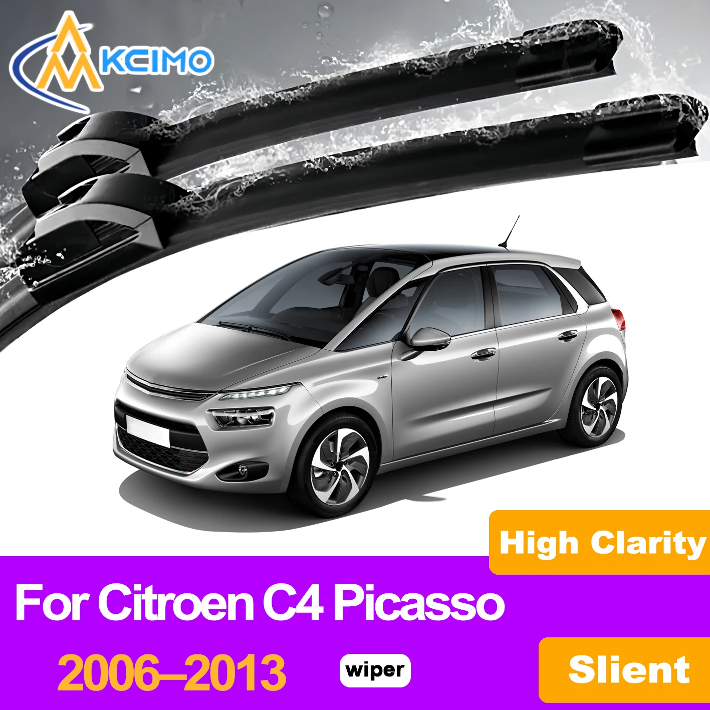 

KCIMO 2PCS Front Windshield Wiper Blades For Citroen C4 Picasso 2006–2013, Robust Construction Unwavering Performanc
