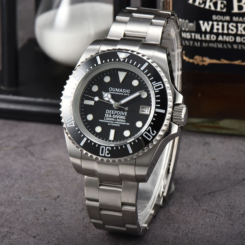 

Часы NH35, корпус часов 44 мм, механические часы Deep Sea из стали, сапфировое стекло, автоматический механический механизм NH35, мужские часы