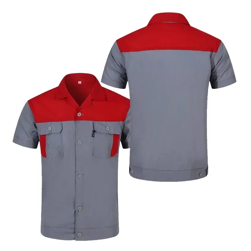 Customized logo overalls tops and pants men and women mechanics auto mechanics high quality overalls two-pocket T-shirts