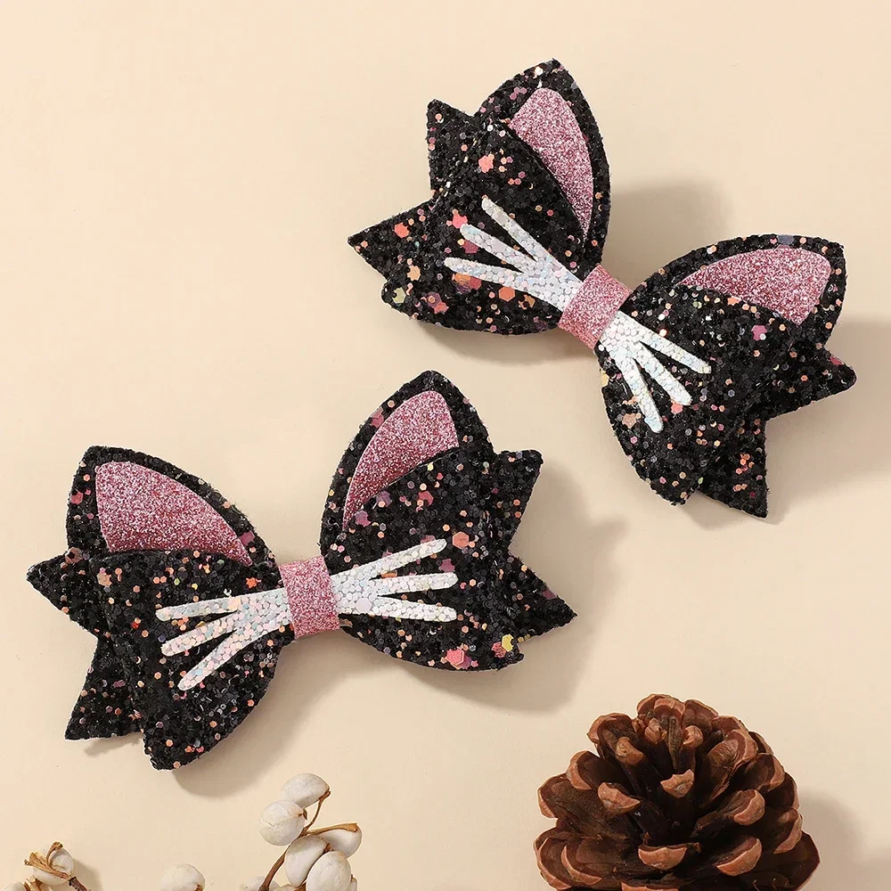 2 Teile/satz Gold Katze Ohr Haar Clips für Baby Mädchen Glitter Cartoon Tier Haarnadel Barrettes Schöne Headwear Haar Zubehör – Detail 7