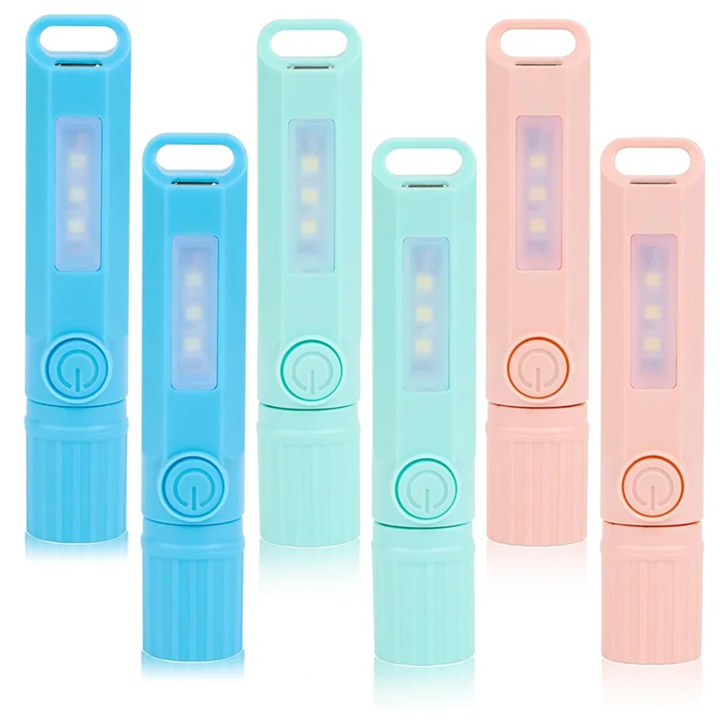 【M20K】Мини-маленькие перезаряжаемые светодиодные фонарики USB C, комбинированный фонарик для кемпинга, 6 шт. в упаковке