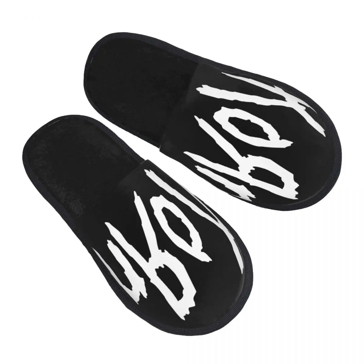 Women Winter House Cotton Slippers Korn Band Logo Merch Household Fur Slides Slippers Living Room Nu Metal Cozy Anti-skid Slides