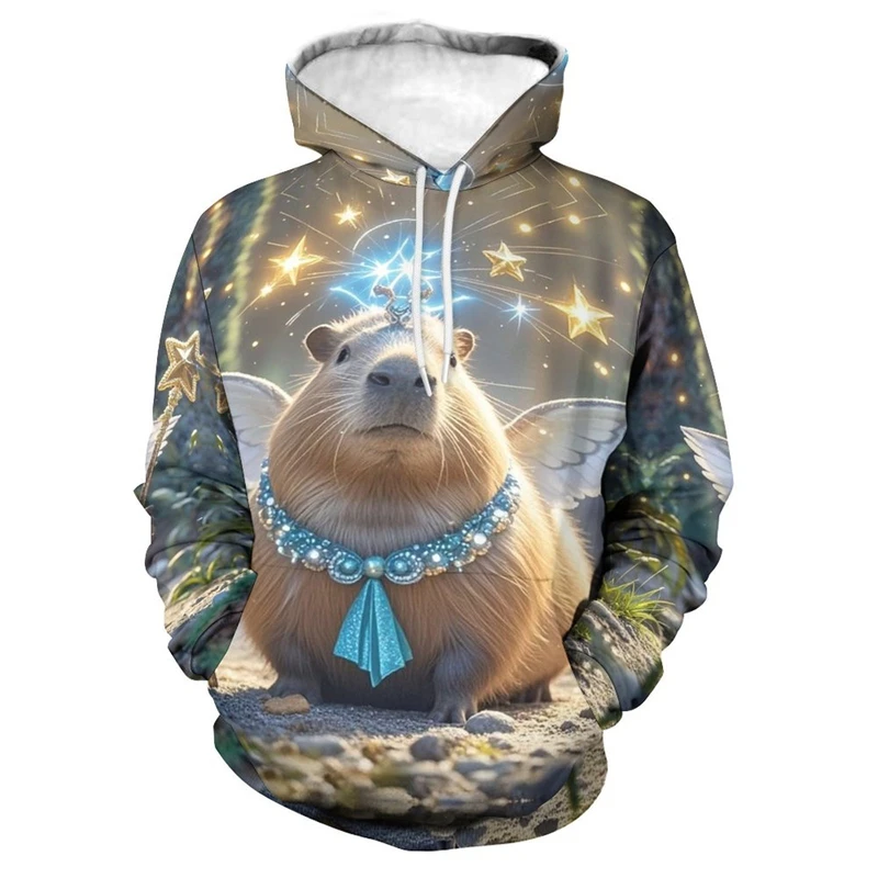 

Cute Capybara Graphic Sweatshirts Kawaii Animal Hoodies For Men Clothes Y2k Harajuku Fashion Female Hoodie Cartoon Boy Pullovers