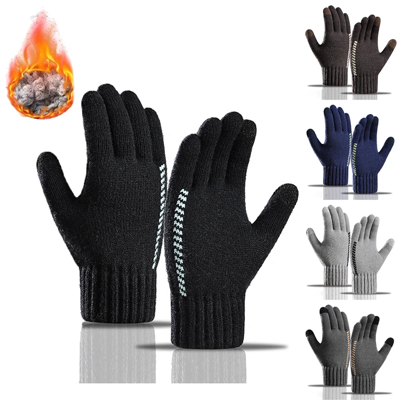 Nieuwe touchscreen dameshandschoenen Winterhandschoen Heren Warm houden Mitten Rijden Antislip Zachte gebreide voering Thermische handschoenen