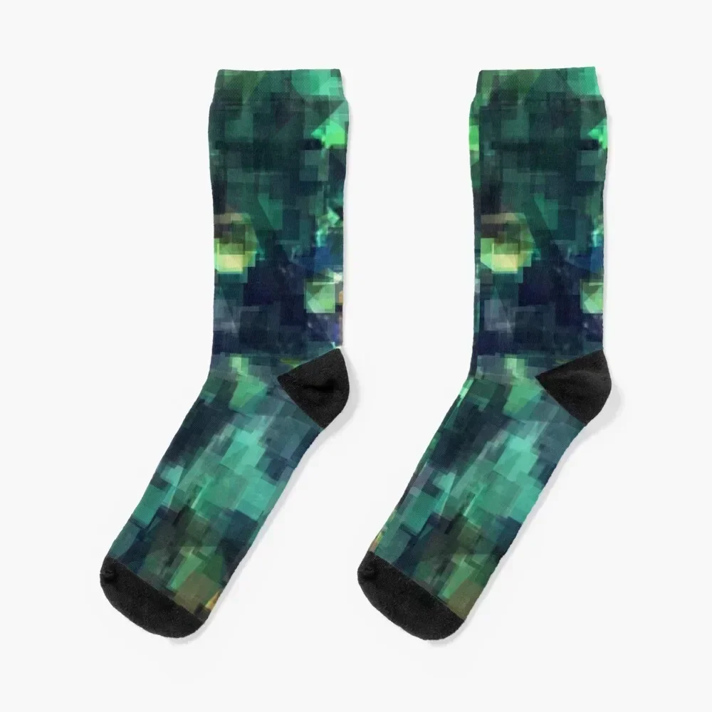 Matrix Green Socken, rutschfest, Fußball, Sport, lustige Geschenke, süße Socken für Mädchen und Herren