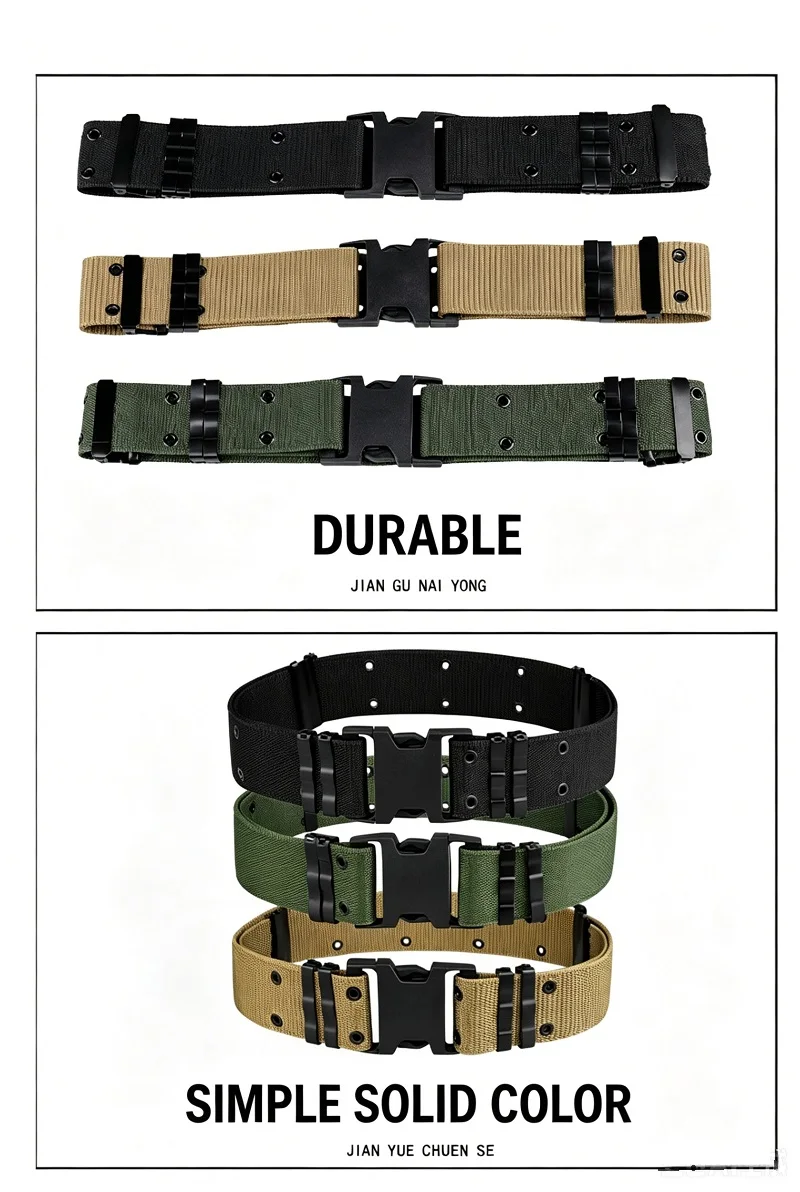 Taktischer Armeegürtel aus Stoff, Canvas, lässig, modisch, luxuriös, Designer-Jeansgürtel für Herren, Militär-Sportgürtel mit verstellbarem Gürtel – Detail 3