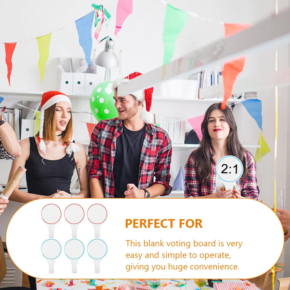 6pcs Blank Scoreboards Handheld Whiteboard Single Side Dry Erase Paddle Reusable Voting Board For Judges Auctions Students