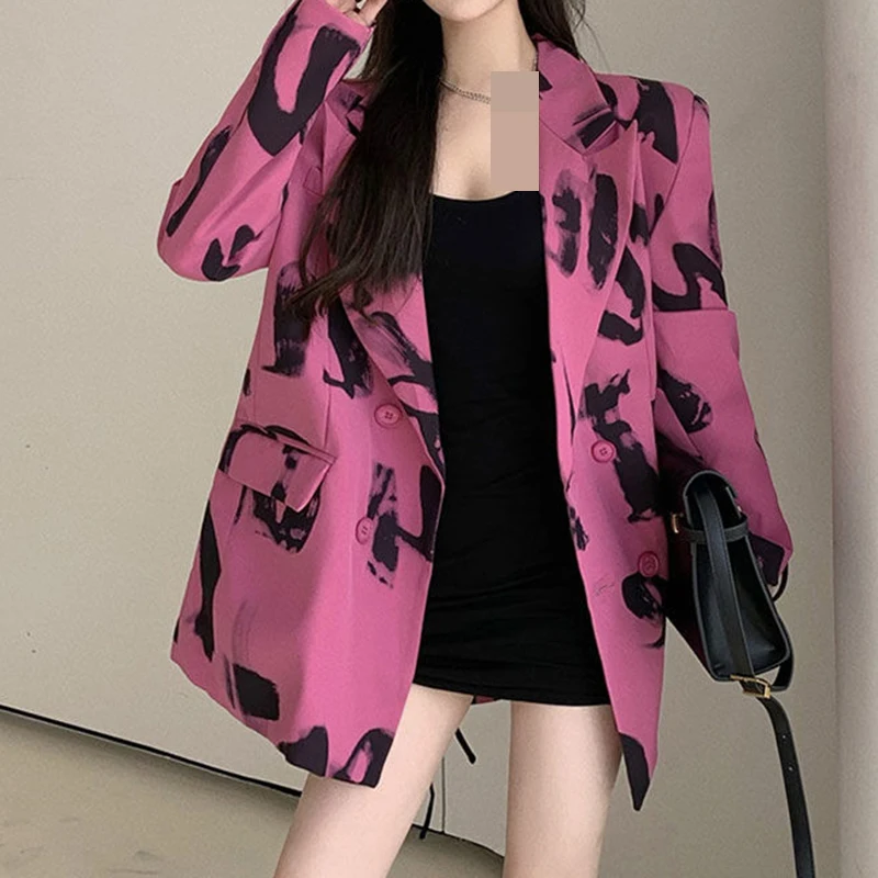 Suit Women Spring and Autumn 2023 New  Advanced Sense Casual Fashion Letter Print Suit Coat Trend  blazer