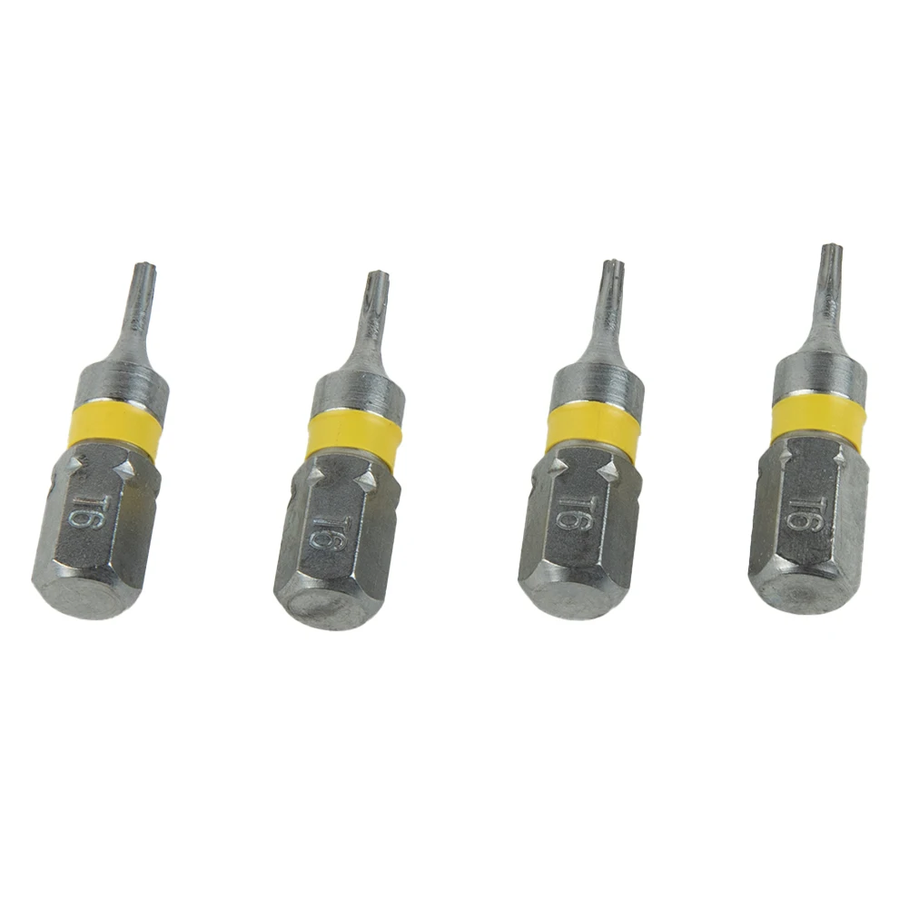 4 pçs T6-T40 magnético torx chave de fenda bits torx t20 t25 t40 t15 torx bit conjunto 25mm 1/4 "peças cabeça chave de fenda elétrica
