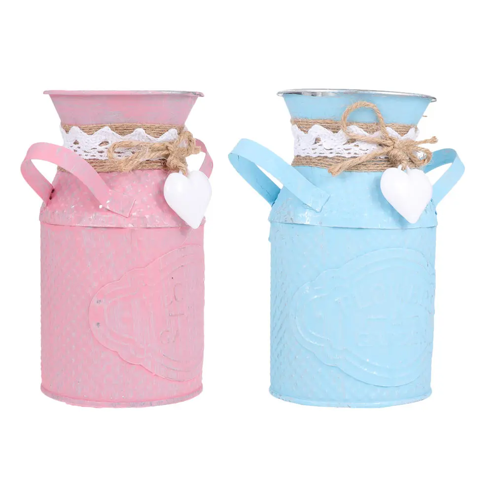 

2 Pcs Metal Succulent Flower Pot Planter Flowerpot Indoor Rustic Floral Containers Decorations