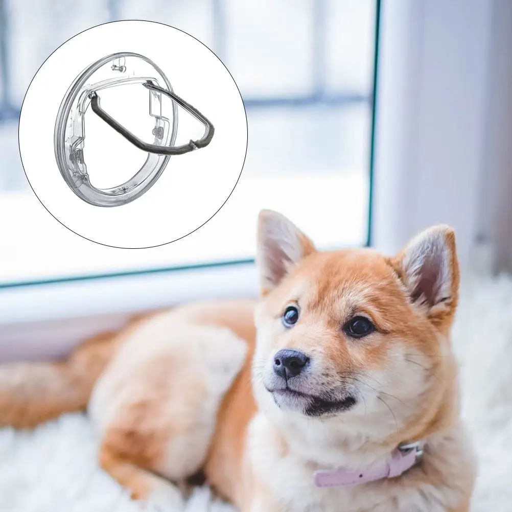 Two-Way Access Round Pet Door Plastic Cat Hole for Indoor Outdoor Use Stable Bending Impact Strength Pet Entry Exit Door