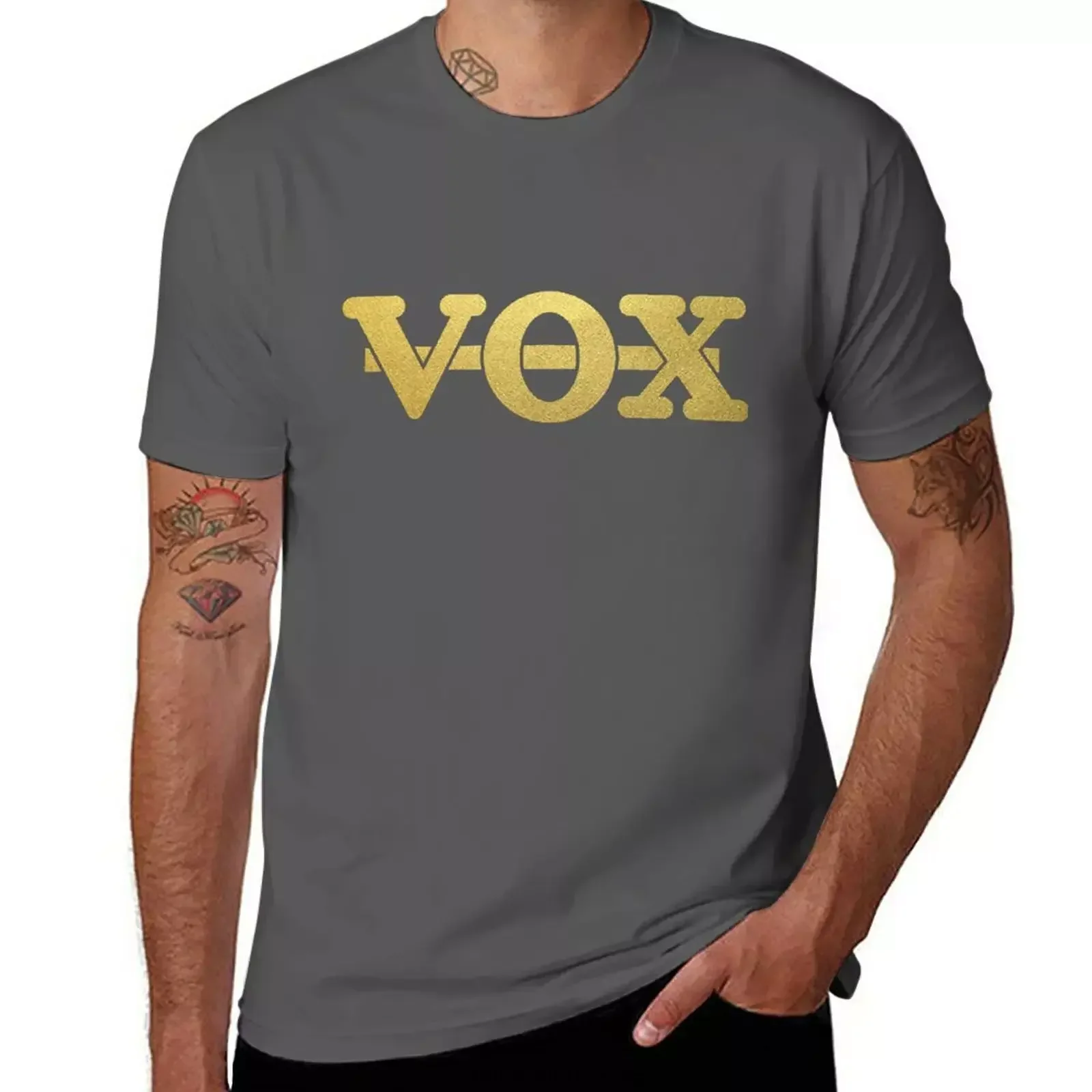 Vintage VOX Logo T-Shirt sports fans customizeds boys whites black t shirts for men