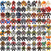 Marvel superhero series mini blocks, anti Hulk mecha crocodile man Spider Man Thanos, humanoid doll blocks, children's toy gifts