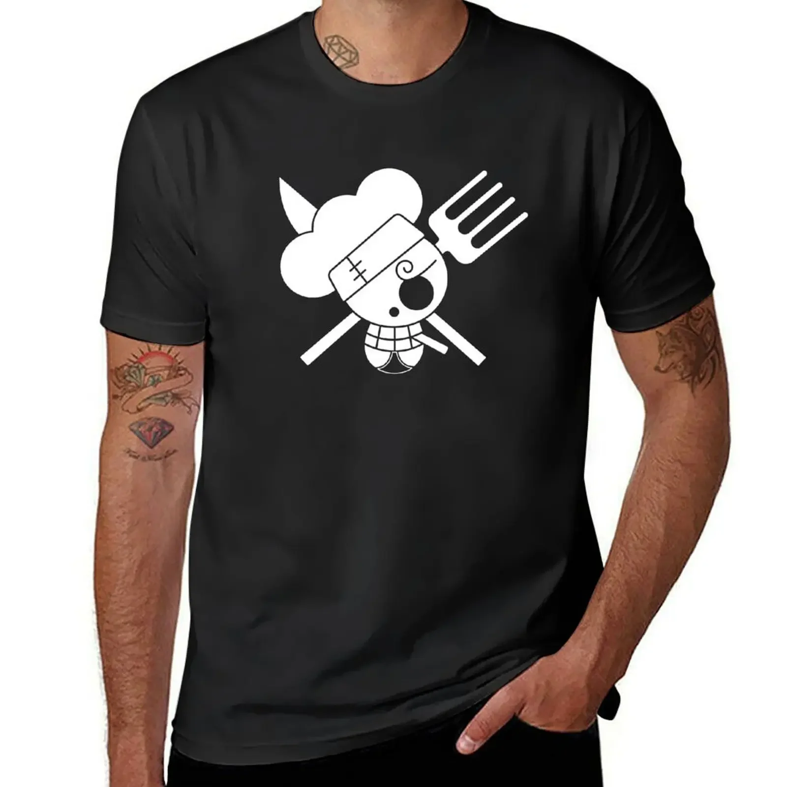 Sanji Jolly Roger 2 T-Shirt custom t shirt hippie clothes blue archive t shirt men 100℅ cotton