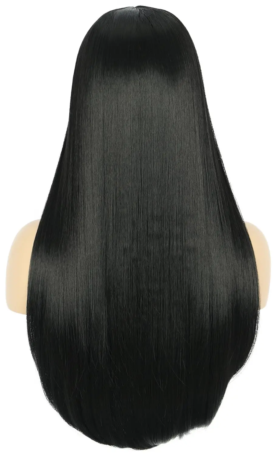 Perruque synthétique noire longue et lisse pour femmes, Costume de Cosplay d'halloween, Anime pour femmes, usage quotidien, résistante à la chaleur