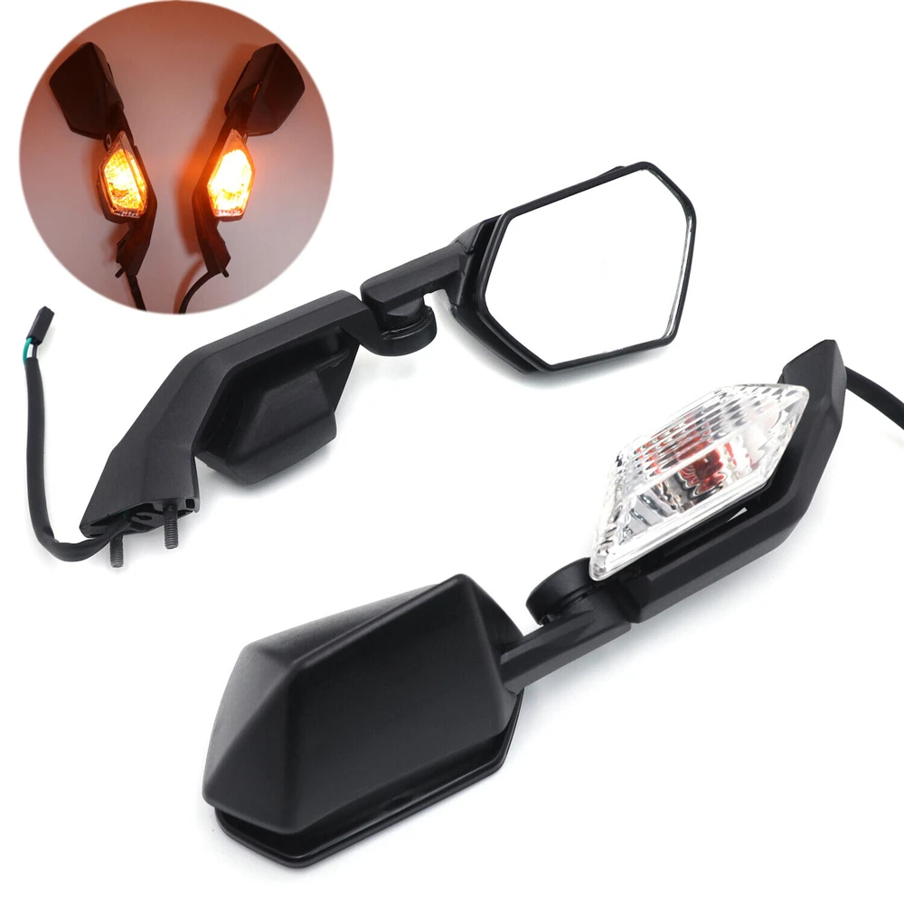 

Left & Right Mirrors with Turn Signal Light for Kawasaki Ninja ZX6R 2005-2008 ZX10R 2004-2010 Aftermarket Motorcycle Parts