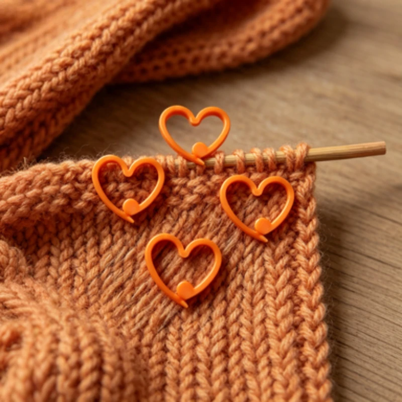 Niedliche Herz-Maschenmarkierer Kratzfreie Verschluss-Häkelmarkierer Langlebige Plastik-Stricknadelclips für DIY-Handwerk Nähwerkzeuge – Detail 2