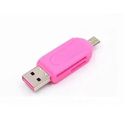 Pembaca kartu OTG USB mikro & USB, pembaca kartu OTG kecepatan tinggi USB2.0 Universal OTG TF/SD untuk komputer Android baru 2 in 1