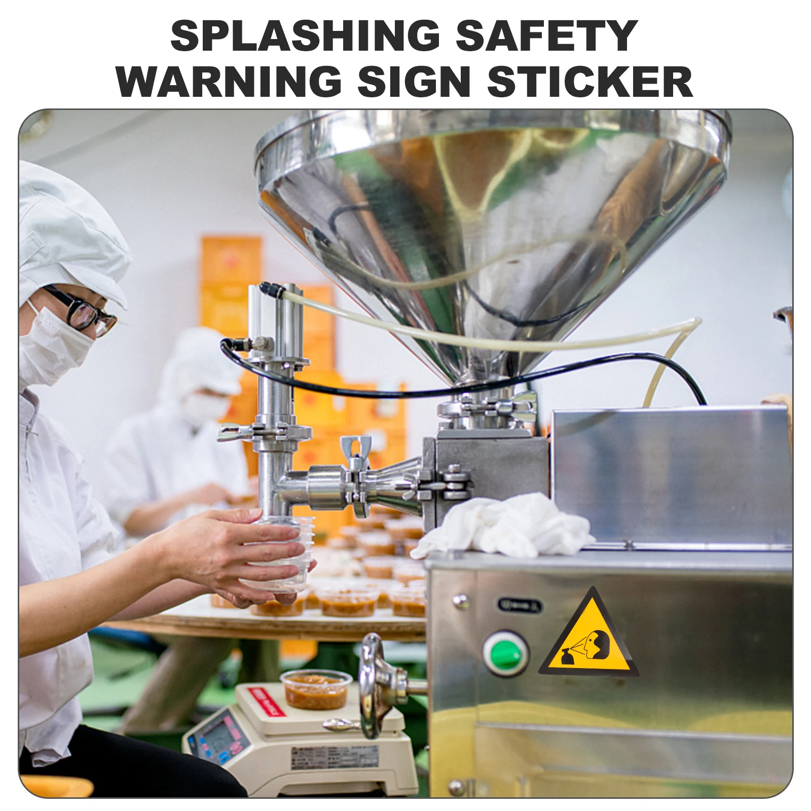 2pcs Self Adhesive Splashing Signs Triangle Warning Stickers For Hazardous Areas Sticky Caution Sign For Factory Waterproof Long