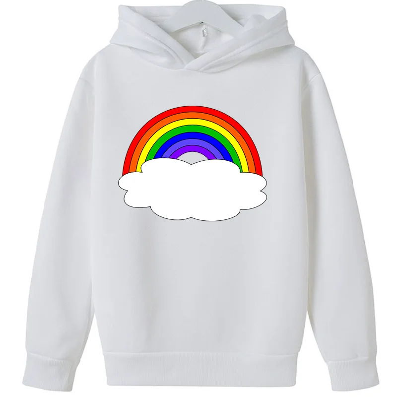 Hot Boys Girls Hoodie New Cute Cartoon Rainbow Print Fashion Explosion Kids Clothes Girls Sweatshirts Sweater Sweaters