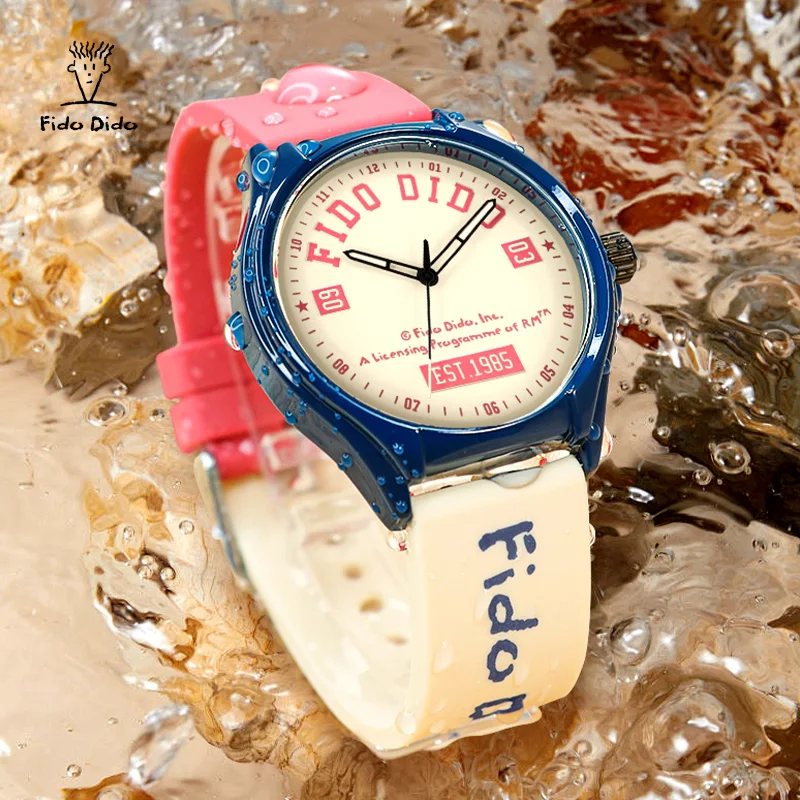 FIDODIDO Couple Sports Watches 50M Waterproof Silicone Strap Japan Quartz Movement Retro Tooling Design FD2350-910
