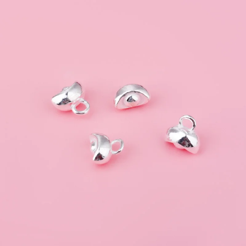 S999 Solid silver Ingot Hole hanging cap closing ring Connecting ring DIY pearl bracelet necklace closing buckle accessories